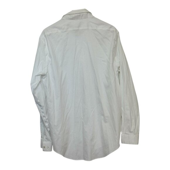 Calvin Klein Shirts Men's Size 17 White Steel + Slim Fit Stretch Wrinkle Free - Picture 8 of 9